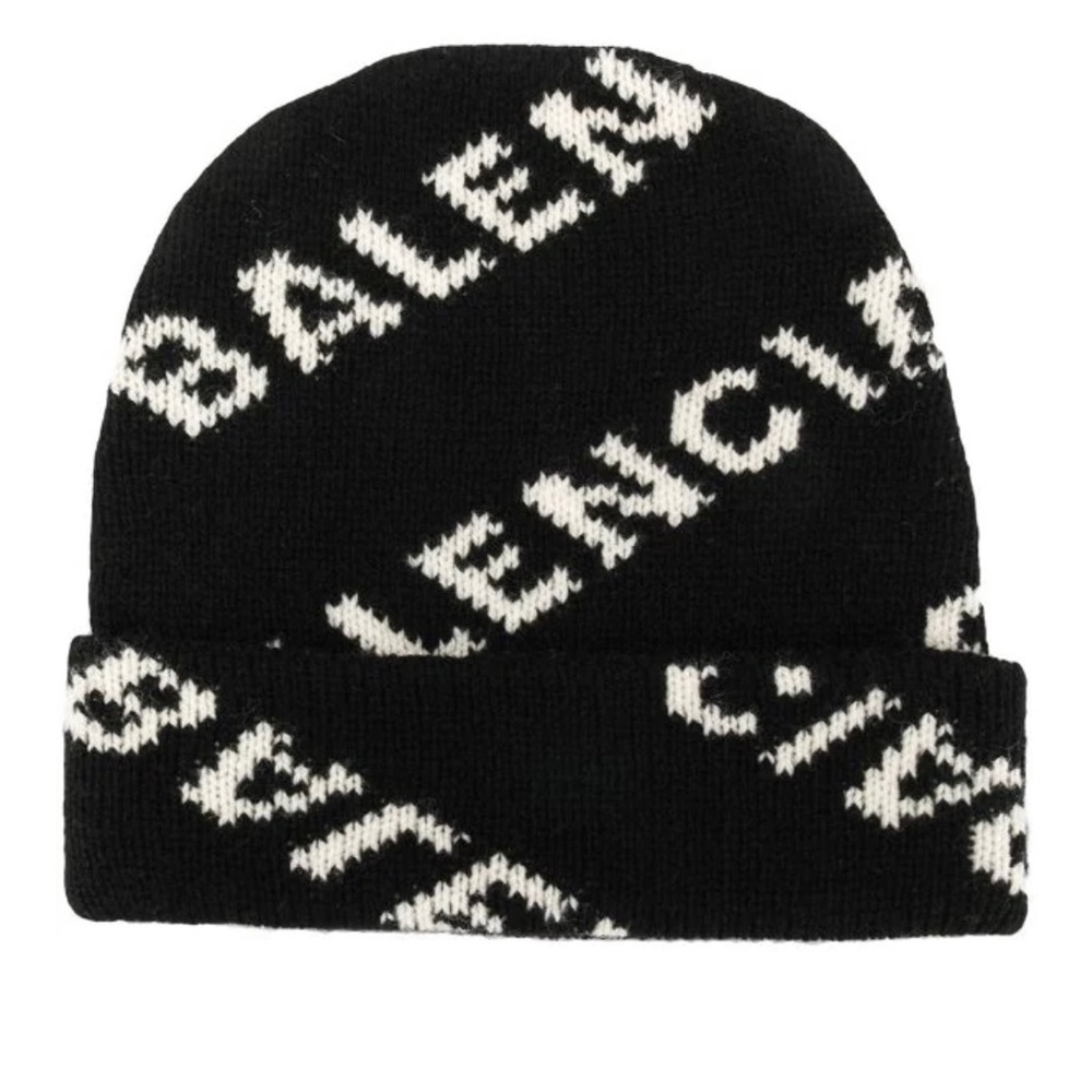 Balenciaga all over logo beanie